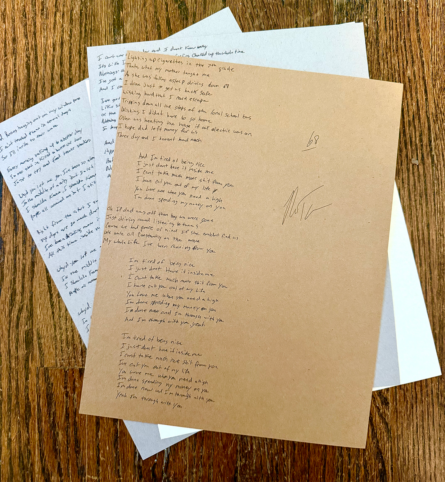 HANDWRITTEN LYRICS